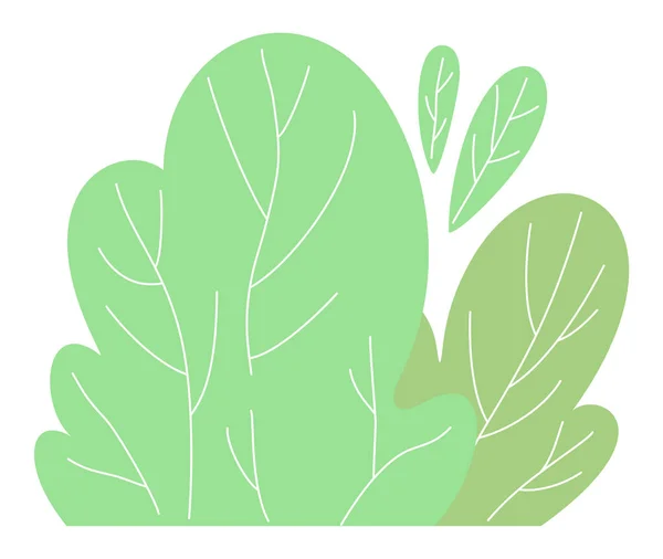Arbusto verde, icono aislado en el fondo blanco, ilustración de dibujos animados de la planta, verano, estilo plano — Archivo Imágenes Vectoriales