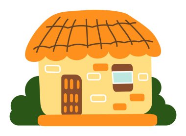 Çiftlik evi, sazdan ev, Jeju adasının geleneksel binası, Seongeup halk köyü sembolü.