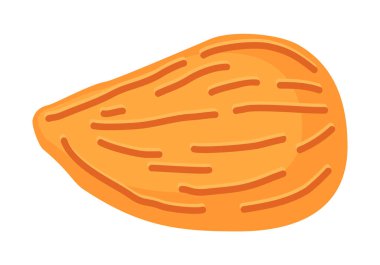 Badem vektör çizimi. Badem poster tarzı, kabuksuz fındık beyaz arka planda izole