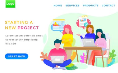 Dizüstü bilgisayarlı Yeni Proje İnsanları Web Sitesi Başlatılıyor