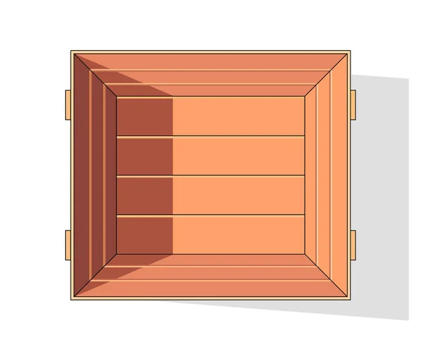 Ikona izometrického vektoru ve dřevěné krabici. Palety kontejner na přepravu ovoce a zeleniny — Stockový vektor