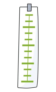 Termometre simgesi düz dizaynlı. Okul cetveli ya da büyüme ölçer izole vektör illüstrasyonu
