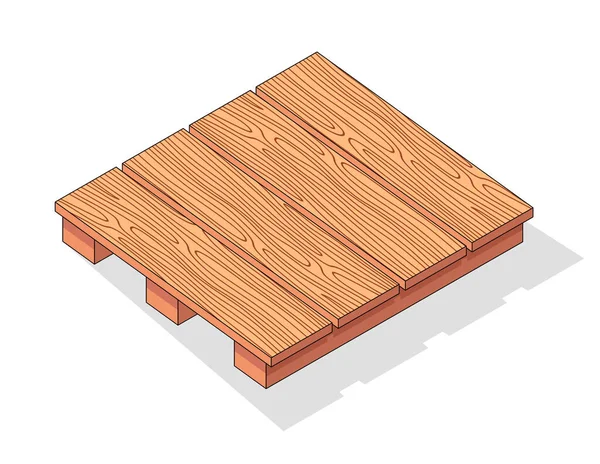 Holzpalette isoliert auf weißem Hintergrund Vektor Illustration Transportverpackung aus Holzplatten — Stockvektor