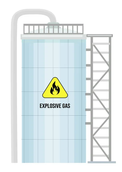 Gaszisterne Vektor Tank. Propangasbehälter. Sauerstoff-Gasflaschen-Treibstoffspeicher — Stockvektor