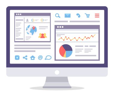 İş Oluşturma Web Sitesi Vektörlü Pc Aygıtı