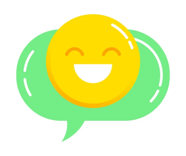 Düşünce Baloncuğunda Duygu, Sohbet Kutusunda Emoji — Stok Vektör