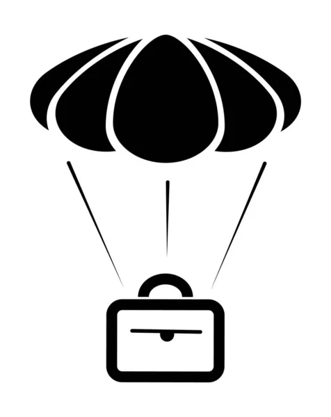 Aktovka létání na vzduchovém balónu izolované ikony — Stockový vektor