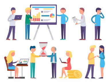 Ofiste Analitik Çizelgelerle Buluşma Programındaki İnsanlar