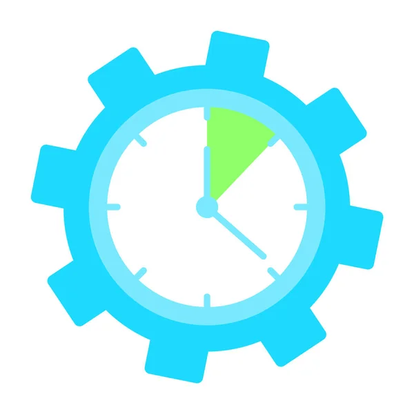 Relógio dentro da engrenagem Tempo de condução Tarefa isolada —  Vetores de Stock