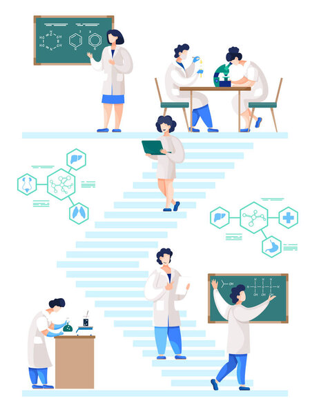 Студенты-химики в лаборатории Вектора колледжей