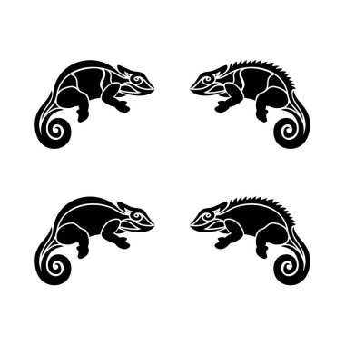 Bir bukalemun, kertenkele ya da iguananın vektör çizimi