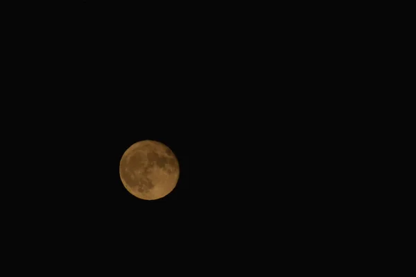 Lua Cheia Céu Escuro Tempo Noite — Fotografia de Stock