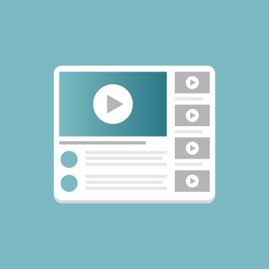 Düz video servis simgesi. - Temiz. Vektör.