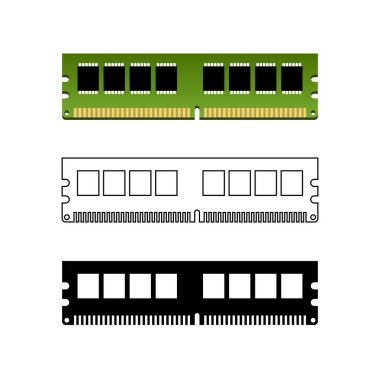 RAM bellek modülü simgesi. Vektör.