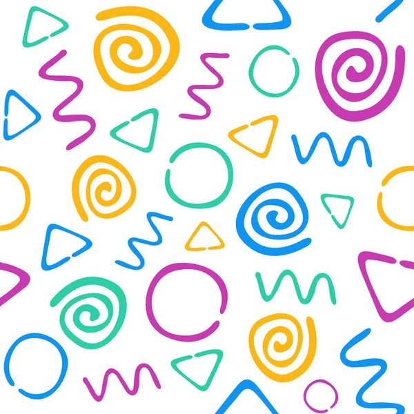 Renkli, pürüzsüz Memphis tarzı. Rastgele şekiller.