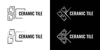 Zarif geometrik seramik fayans logosu. Vektör.
