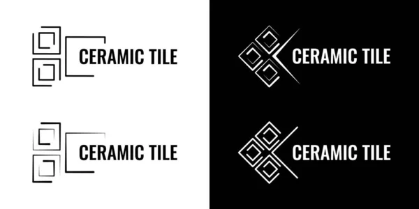 Zarif geometrik seramik fayans logosu. Vektör.