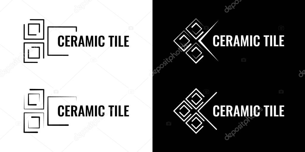 Elegant geometric ceramic tile logotype. Vector.
