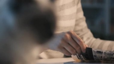 Şirin birman kedisi ve sahibi