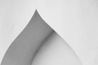 Modern beyaz gri çimento mimarisi eğrisi çerçeve