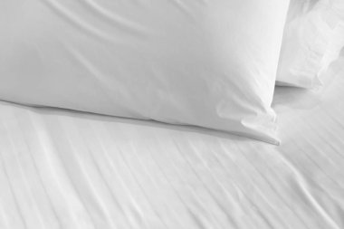 yatak odası iç arka plan beyaz yumuşak yastık