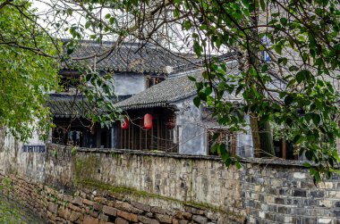 Suzhou Çini 15 Şubat 2012 Suzhou Bahçeleri Nehri ve Fenerleri