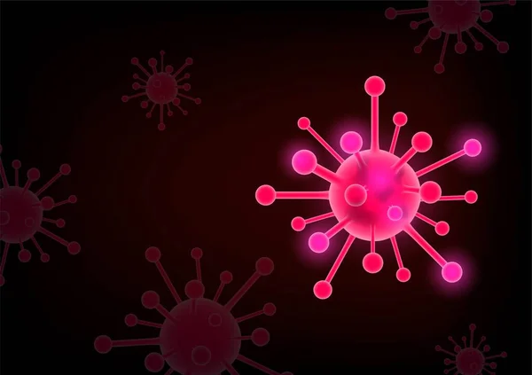 Virus Concept Red Dark Background Isolated Vector Design — Stock Vector