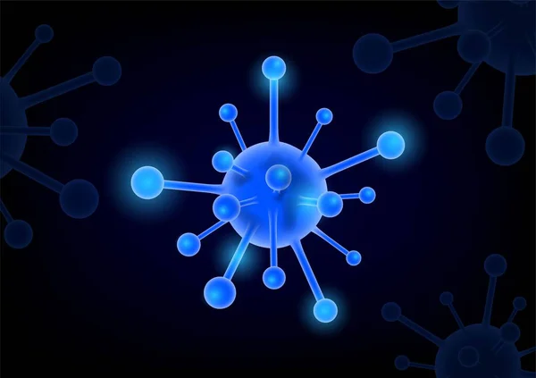 Концепція Вірусу Синій Темний Фон Ізольований Векторний Дизайн — стоковий вектор