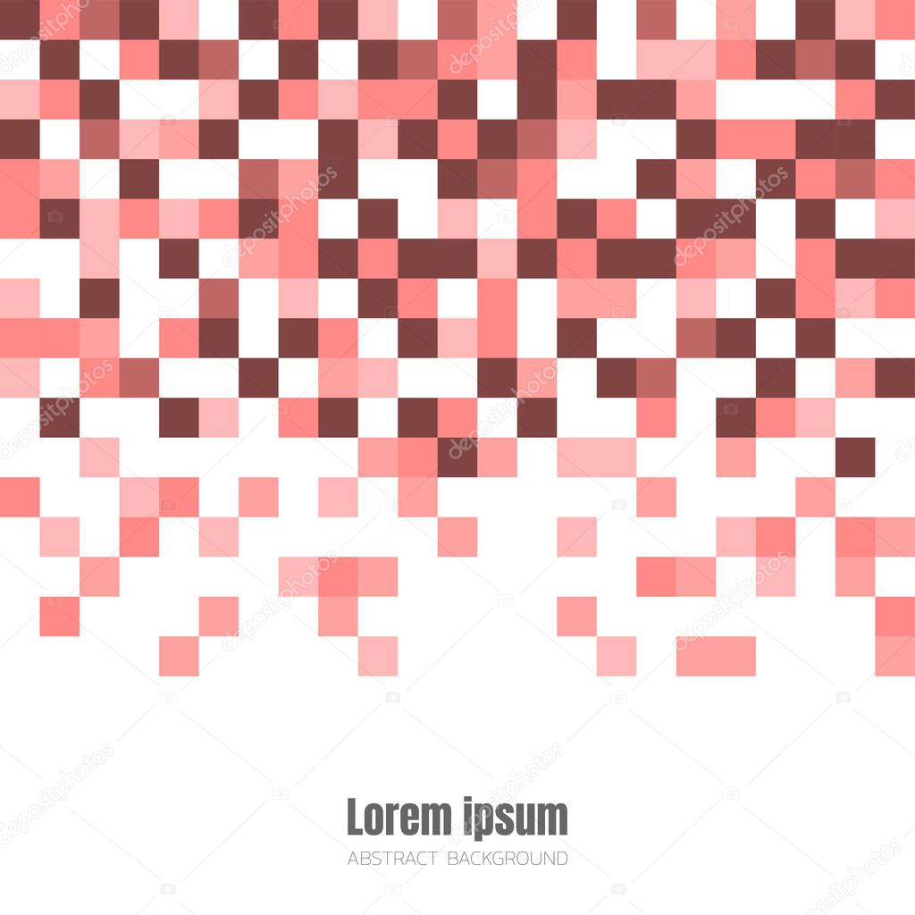 pink pixel mosaic technology abstract white background, square geometric digital space monotone wallpaper, template for website cover poster banner brochure and more, flat vector graphic design 