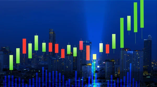 Stock Diagram Diagram Ljus Pinne Med Bullish Hammare Signal Och — Stockfoto