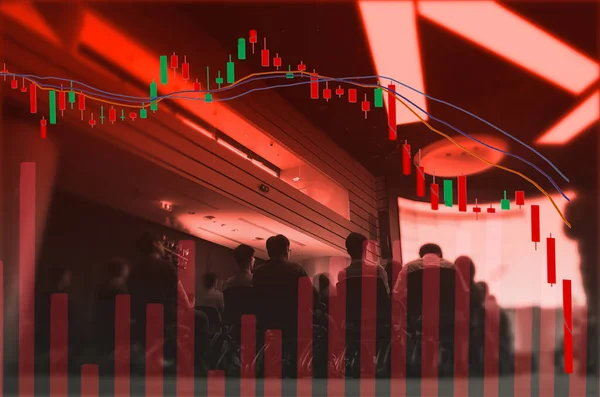Stock Graph Chart Candlesticks Bearish Market Panic Selling Does Involve — Stock Photo, Image