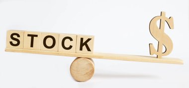 Borsa küpü üzerine metin, hisse senedi yatırım konsepti. Denge