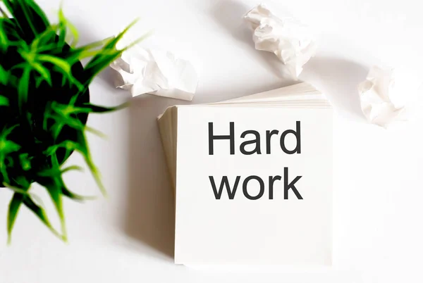 Word Skrift Text Hard Work Vita Klistermärken Affärsidé — Stockfoto