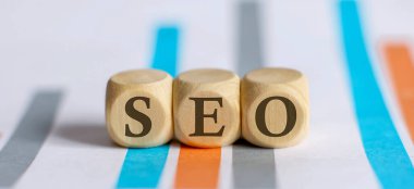 Dosya arkaplanındaki Seo metni. iş kavramı