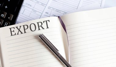 ExPORT hakkında araçlar ve notlarla dolu bir defter. İş dünyası