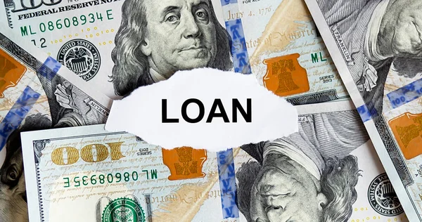 Usa Dollar Finance Text Loan Torn Piece Paper — Stock Photo, Image