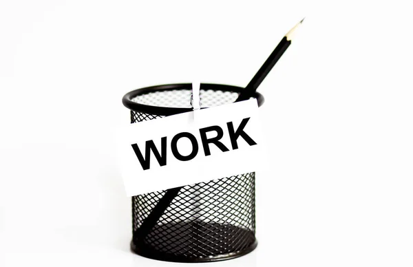 Kelime Kalemler Için Bir Yaprak Üzerinde Çalışır Ofiste Çalışma Kavramı — Stok fotoğraf