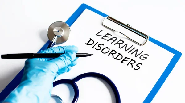 Orvosi Szöveg Learning Disorders Sztetoszkóppal Orvosi Koncepció — Stock Fotó