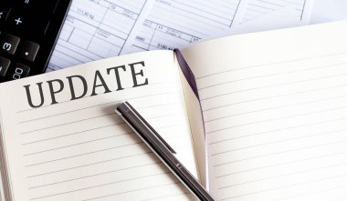 UPDATE hakkında Araçlar, çizelgeler ve Notlar içeren Not Defteri