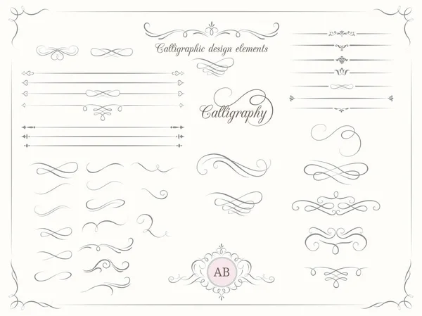 Elementos de diseño caligráfico Vectores De Stock Sin Royalties Gratis