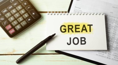 Defter sayfasında harika bir kelime. İş Konsepti