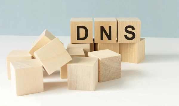 Texto Dns Cubos Sistema Nomes Domínio — Fotografia de Stock