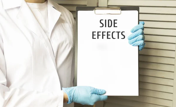 Side Effects - Medical doctor shows information. Medicine