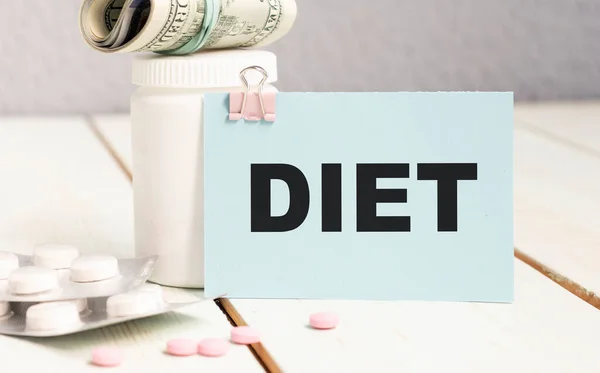 Diet Text Card Medical Concept — Stock Photo, Image