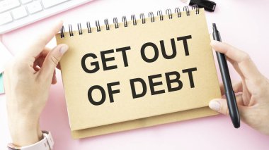 Metin ile kağıt not Borçtan Çık