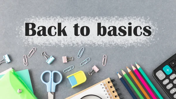 Back Basics Słowo Napisane Koncepcji Bloków Budowlanych — Zdjęcie stockowe