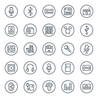Badge outline icons for devices. clipart