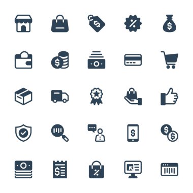 E-ticaret için simge simgeleri.