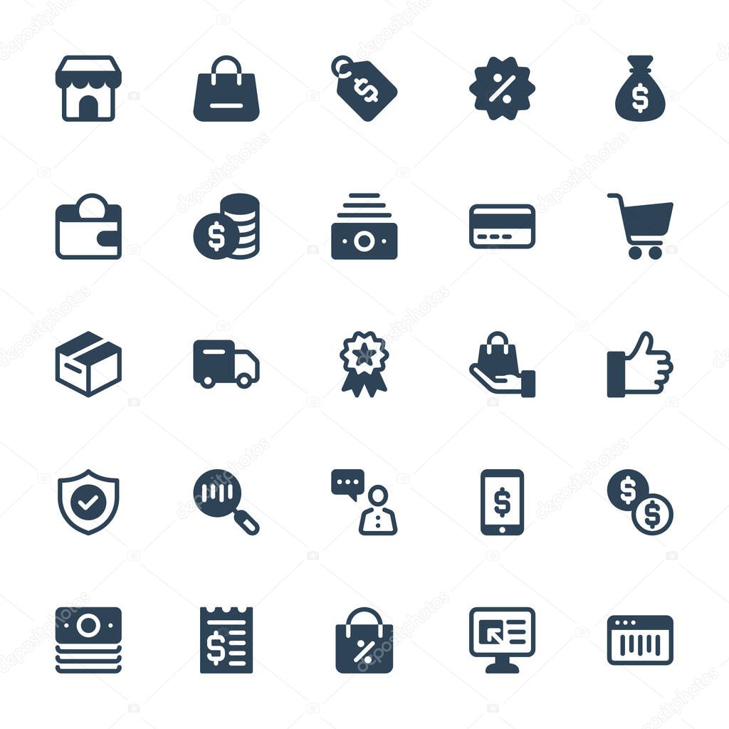 Glyph icons for e-Commerce.