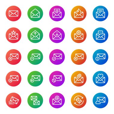 E- posta için renk özeti simgeleri.